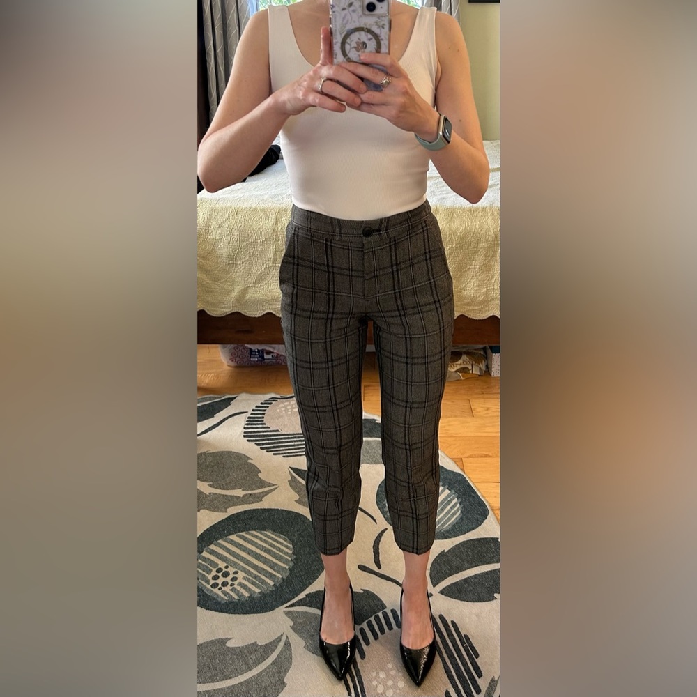 Express Plaid Ankle High-Rise Pant